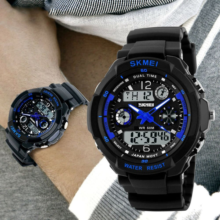 Led Digital Men Sport Shock Resistant Waterproof Wristwatch