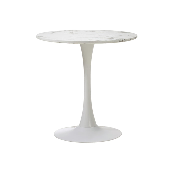60Cm Round Dining Table With 2X Dining Chairs Sherpa Gold & White