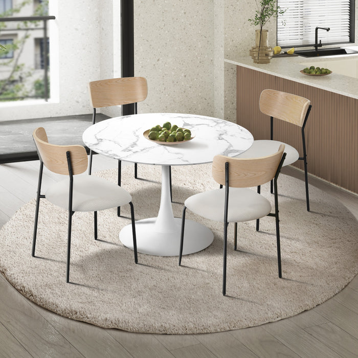 90Cm Dining Table And Chairs 4-Seater Kitchen Furniture Set
