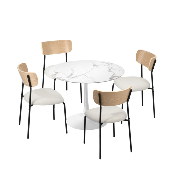 90Cm Dining Table And Chairs 4-Seater Kitchen Furniture Set