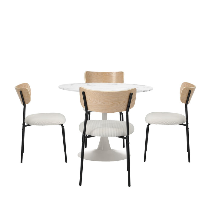 90Cm Dining Table And Chairs 4-Seater Kitchen Furniture Set