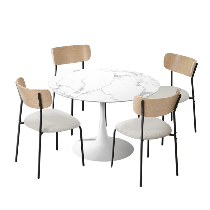 90Cm Dining Table And Chairs 4-Seater Kitchen Furniture Set