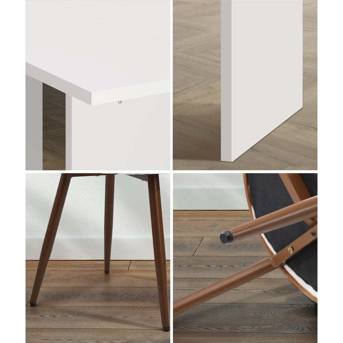 6-Seater Rectangular Dining Table And Chairs Wooden Kitchen Dining Set