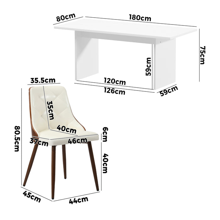 6-Seater Rectangular Dining Table And Chairs Wooden Kitchen Dining Set