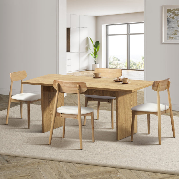4-Seater Dining Table And Chairs Wooden Furniture Set