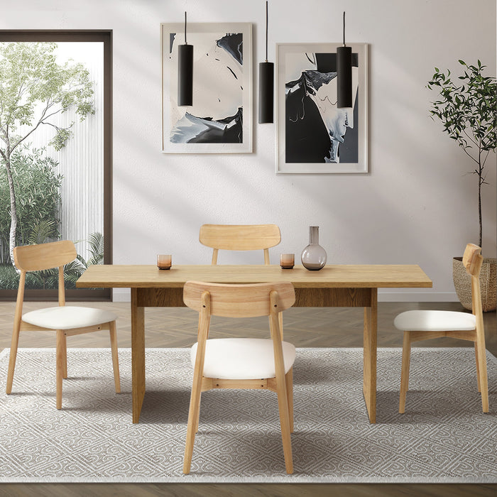 4-Seater Dining Table And Chairs Wooden Furniture Set