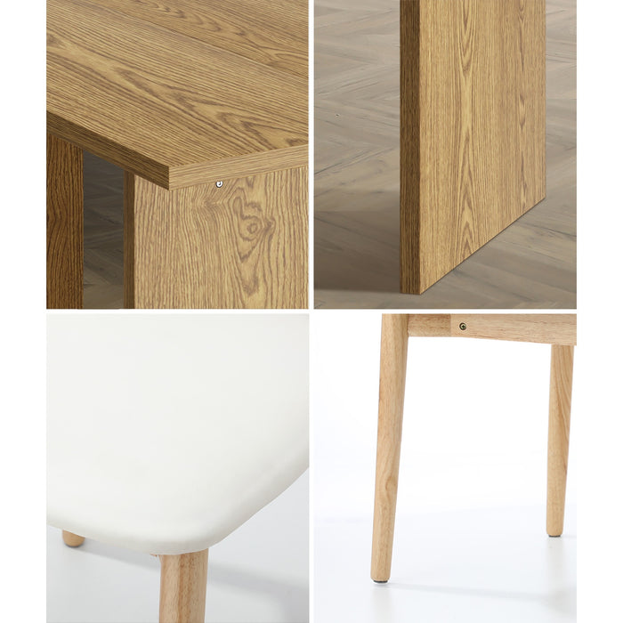 4-Seater Dining Table And Chairs Wooden Furniture Set