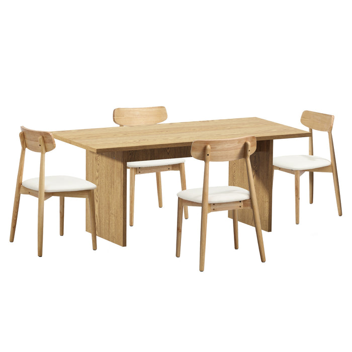 4-Seater Dining Table And Chairs Wooden Furniture Set