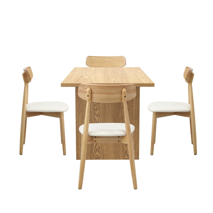 4-Seater Dining Table And Chairs Wooden Furniture Set