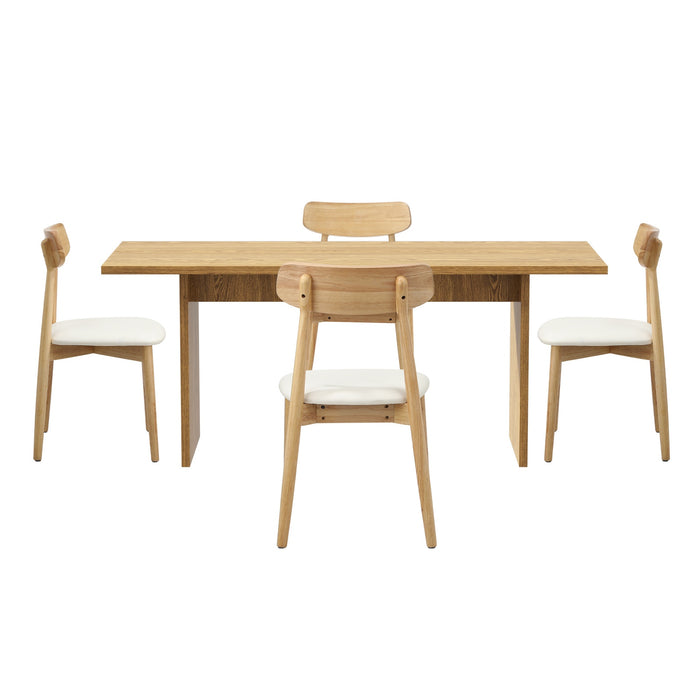 4-Seater Dining Table And Chairs Wooden Furniture Set