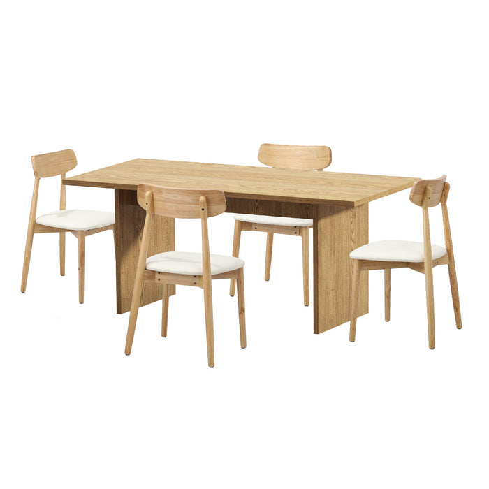 4-Seater Dining Table And Chairs Wooden Furniture Set