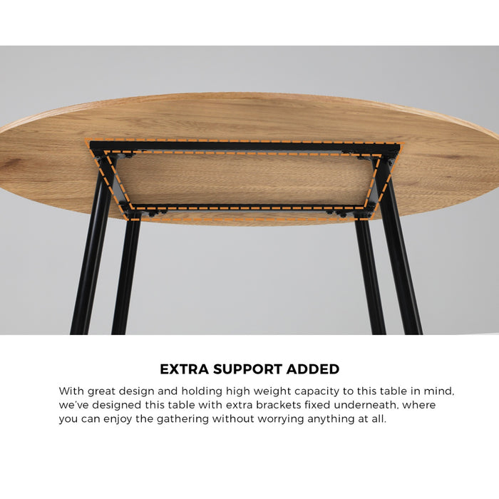 1.1M Dining Table Set With Corduroy Chairs 4-Seater Kitchen Furniture