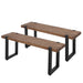 2x Dining Bench Chairs Wooden Seat Kitchen Outdoor Garden