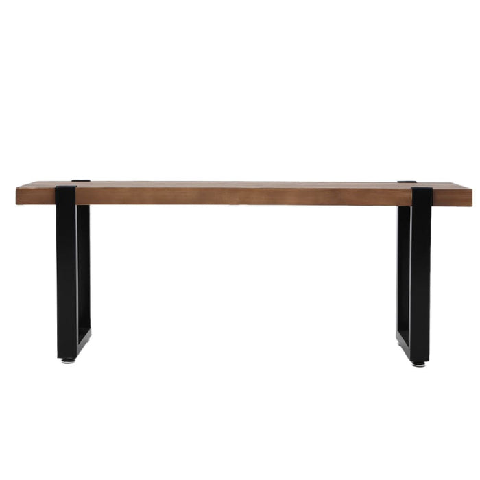 2x Dining Bench Chairs Wooden Seat Kitchen Outdoor Garden