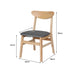 2x Dining Chair Kitchen Table Natural Wood Linen Fabric