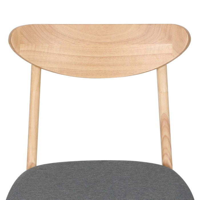 2x Dining Chair Kitchen Table Natural Wood Linen Fabric