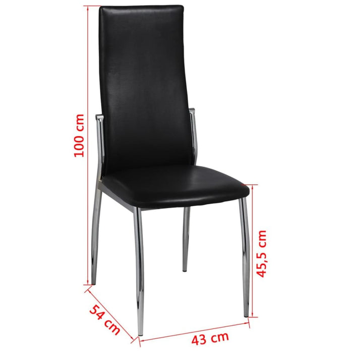 Dining Chairs 2 Pcs Black Faux Leather Gl1846569