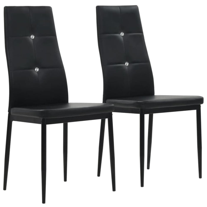 Dining Chairs 2 Pcs Black Faux Leather Gl51761