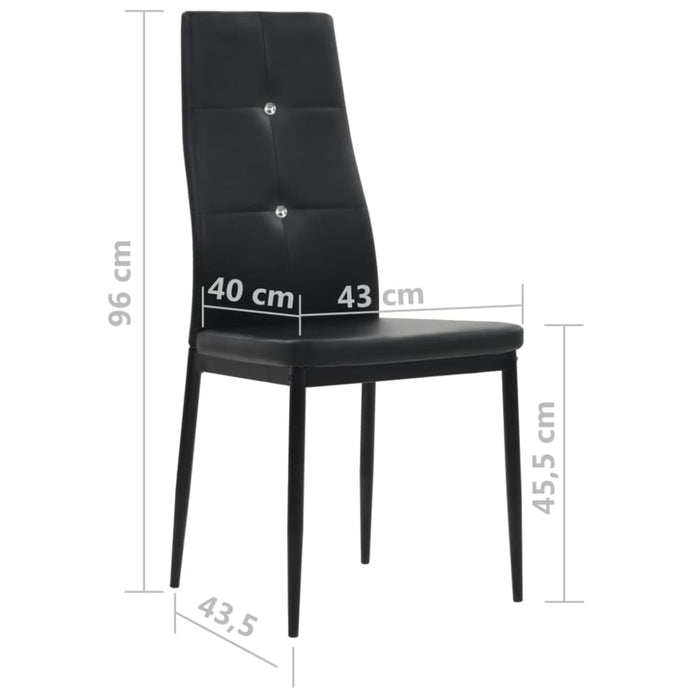 Dining Chairs 2 Pcs Black Faux Leather Gl51761