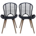 Dining Chairs 2 Pcs Black Natural Rattan Gl5086