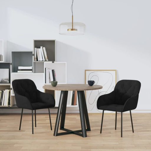 Dining Chairs 2 Pcs Black Velvet Taanpo