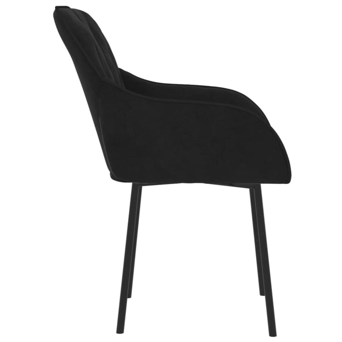 Dining Chairs 2 Pcs Black Velvet Taanpo