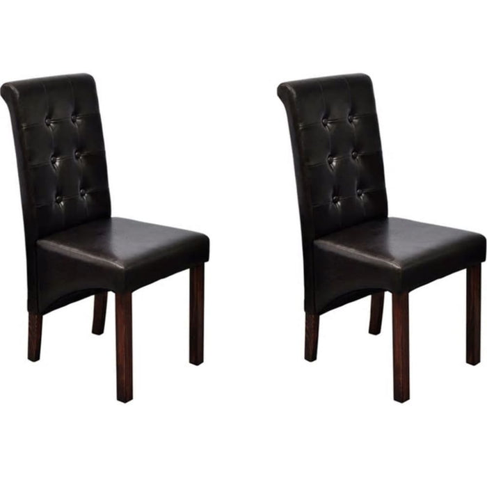 Dining Chairs 2 Pcs Brown Faux Leather Gl18166