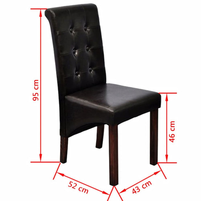 Dining Chairs 2 Pcs Brown Faux Leather Gl18166