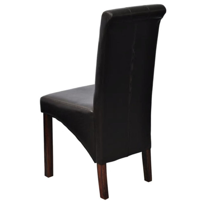 Dining Chairs 2 Pcs Brown Faux Leather Gl18166