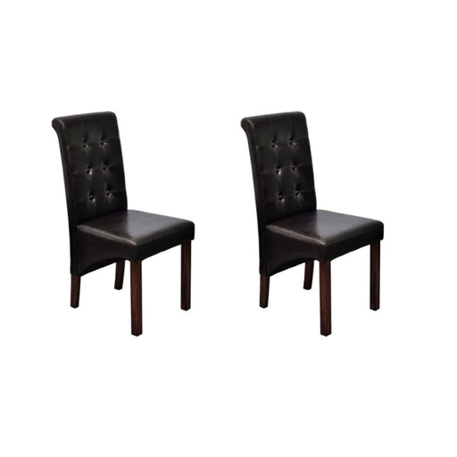 Dining Chairs 2 Pcs Brown Faux Leather Gl18166