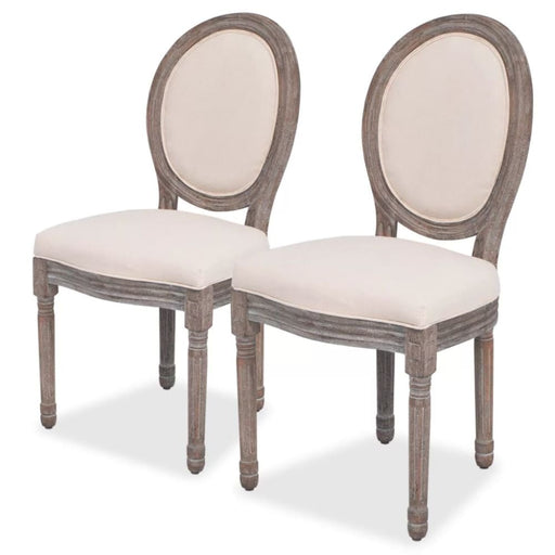 Dining Chairs 2 Pcs Cream Fabric Gl545