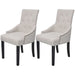 Dining Chairs 2 Pcs Cream Grey Fabric Gl601