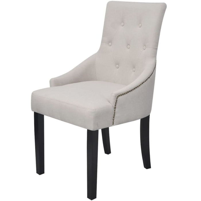 Dining Chairs 2 Pcs Cream Grey Fabric Gl601