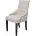 Dining Chairs 2 Pcs Cream Grey Fabric Gl601
