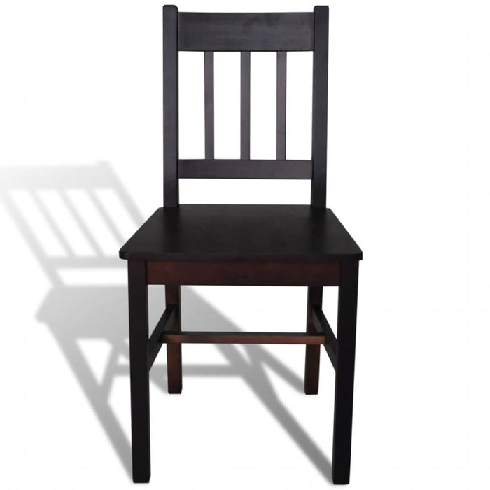 Dining Chairs 2 Pcs Dark Brown Pinewood Gl5701516