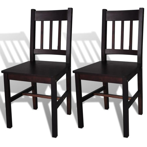 Dining Chairs 2 Pcs Dark Brown Pinewood Gl5701516