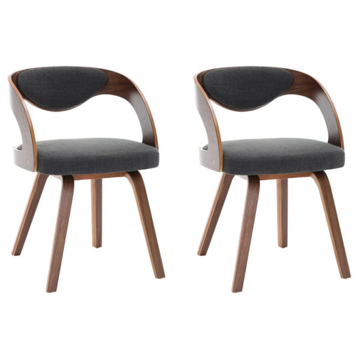 Dining Chairs 2 Pcs Dark Grey Bent Wood And Fabric Gl2771