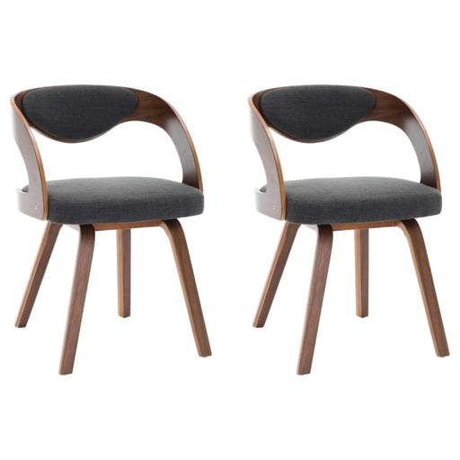 Dining Chairs 2 Pcs Dark Grey Bent Wood and Fabric Gl2771