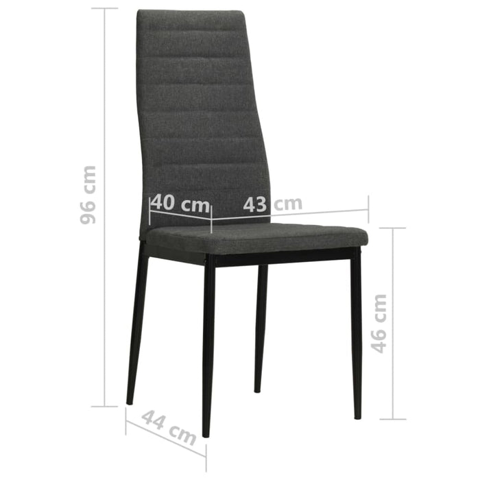 Dining Chairs 2 Pcs Dark Grey Fabric Gl525619