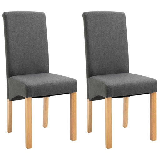 Dining Chairs 2 Pcs Grey Fabric Gl45891