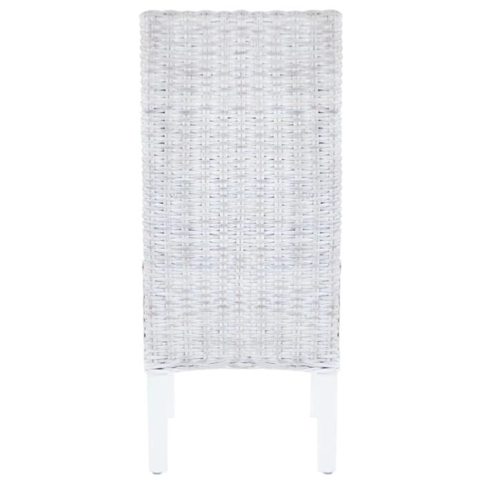 Dining Chairs 2 Pcs Light Brown Kubu Rattan and Mango Wood