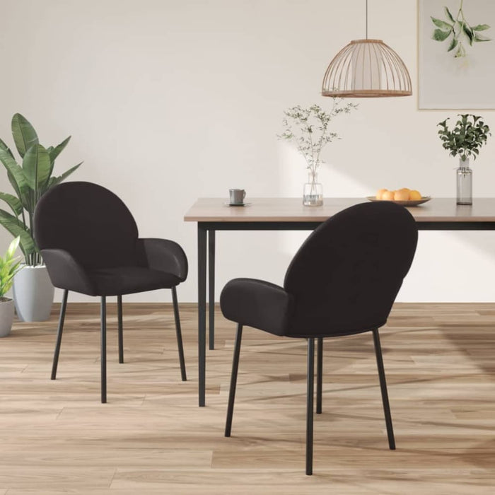 Dining Chairs 2 Pcs Black Faux Leather Taailo