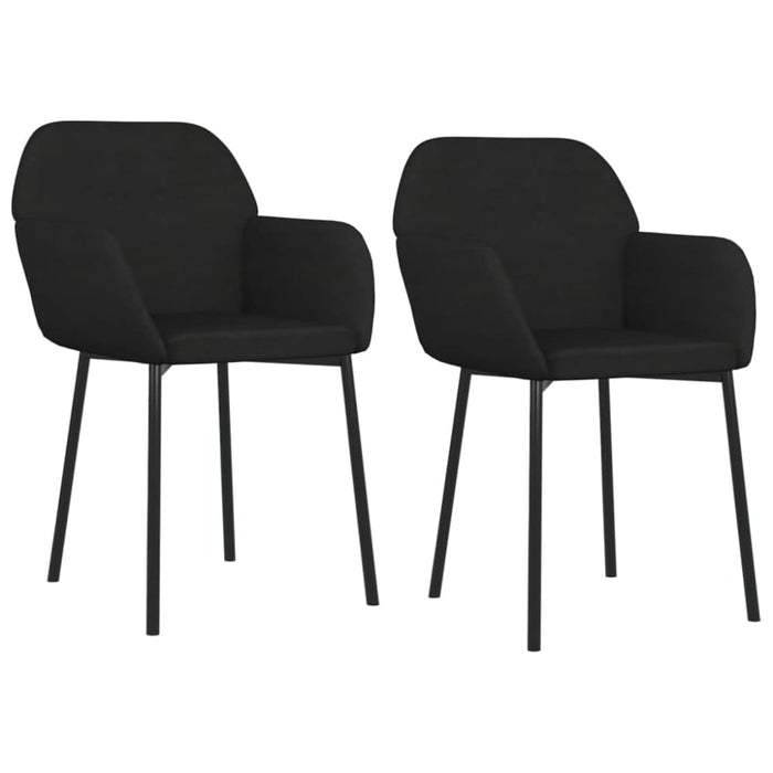Dining Chairs 2 Pcs Black Velvet Taaibi