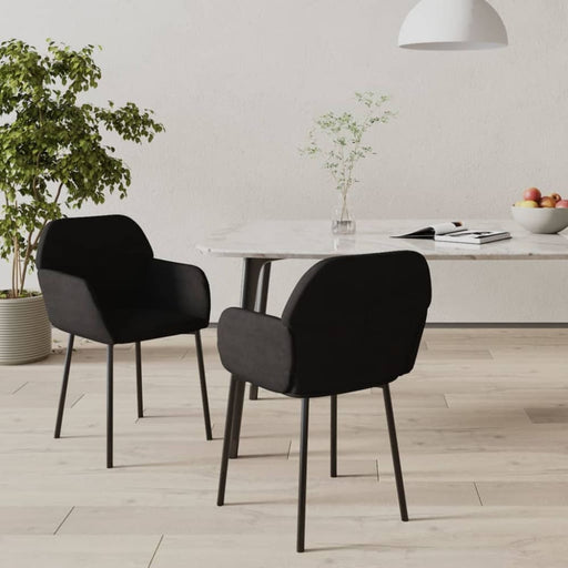Dining Chairs 2 Pcs Black Velvet Taaibi