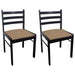Dining Chairs 2 Pcs Brown Solid Rubber Wood and Velvet
