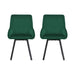Dining Chairs Set Of 2 Velvet Upholstered Green Cafe