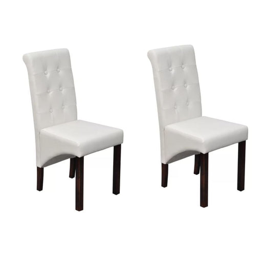 Dining Chairs 2 Pcs White Faux Leather Gl17666