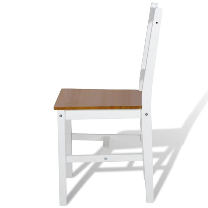 Dining Chairs 2 Pcs White Pinewood Gl567151