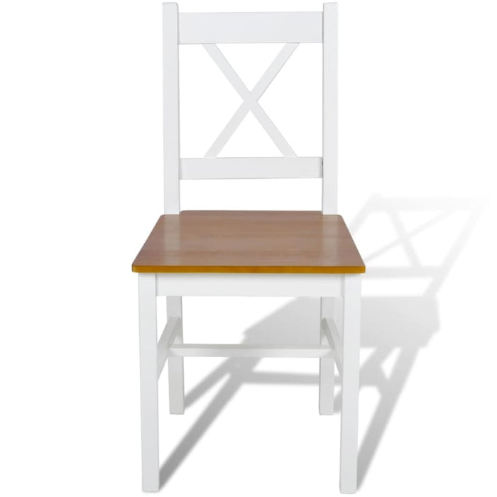 Dining Chairs 2 Pcs White Pinewood Gl567151