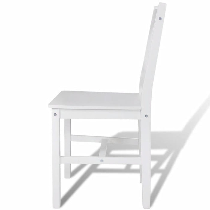 Dining Chairs 2 Pcs White Pinewood Gl573151